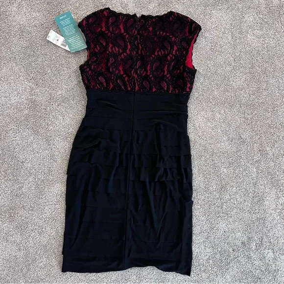 Jones Wear Dress NWT Lace Sleeveless Knee Length Ruffle Dress Women’s Size 10, - Picture 5 of 16